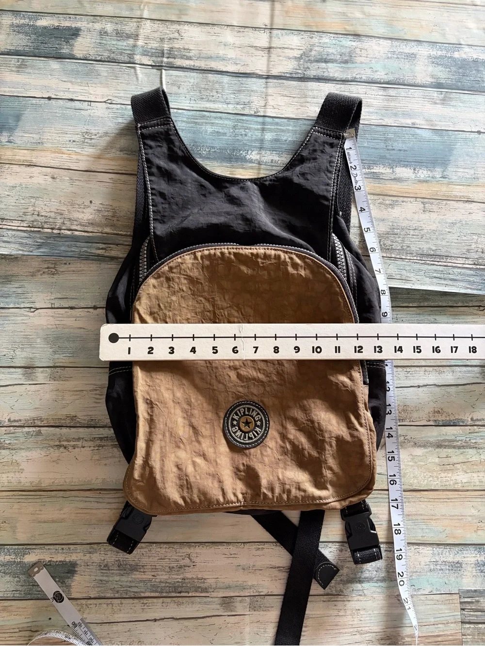 Kipling Vintage Private Transport Two-Tone Brown and Black Backpack